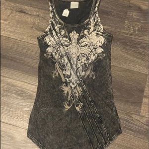 NEW cross/wings racer back tank top VOCAL